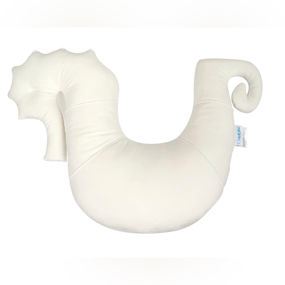 Childlike Seahorse Shaped Baby Nursing Pillow Cuddling white NEW sealed package - Picture 3 of 6